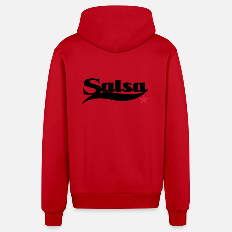 Salsa - Salsa Dance Shirt - Organic Relaxed Kapuzenjacke Made in EU - Rot