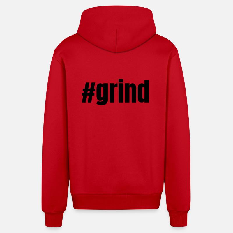 #grind | Motivation Geschenkidee - Organic Relaxed Kapuzenjacke Made in EU - Rot