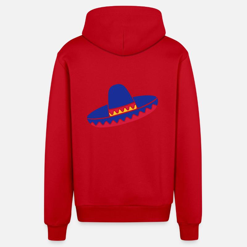 sombrero - Veste à capuche bio décontractée fabriquée en UE - rouge