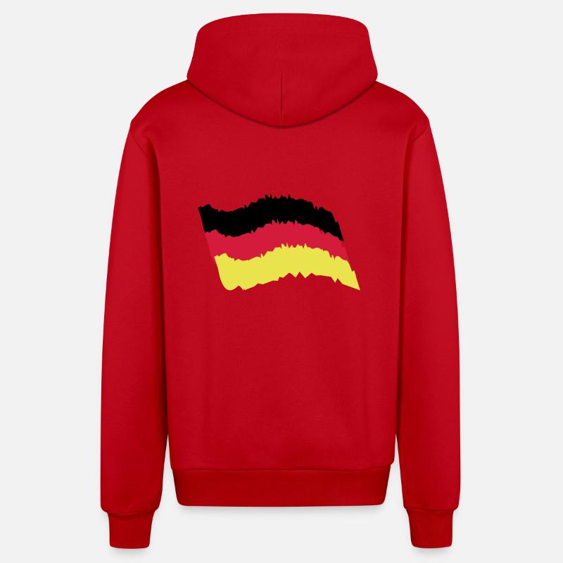 Allemagne Drapeau - Veste à capuche bio décontractée fabriquée en UE - rouge