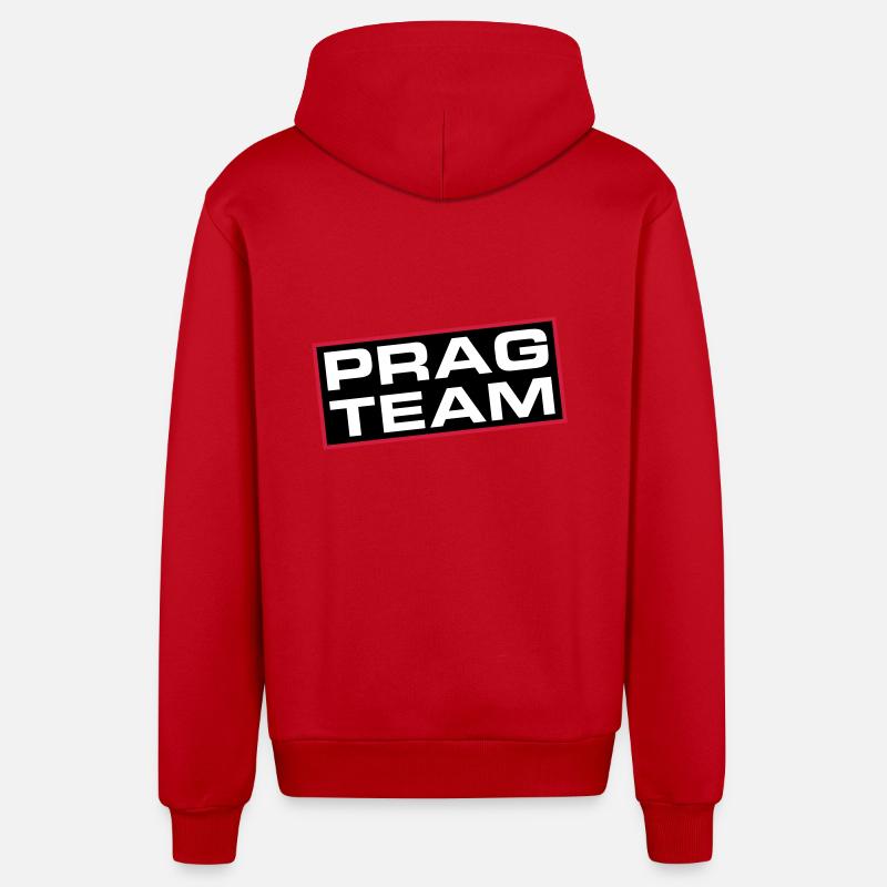 L’équipe de Prague - Veste à capuche bio décontractée fabriquée en UE - rouge