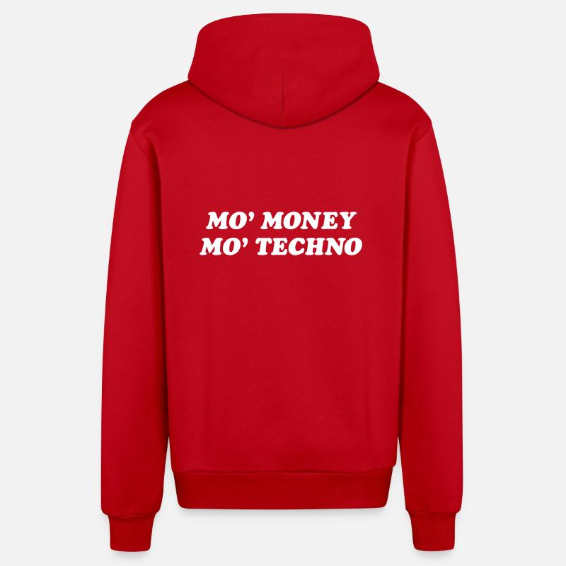 Plus Techno - Veste à capuche bio décontractée fabriquée en UE - rouge