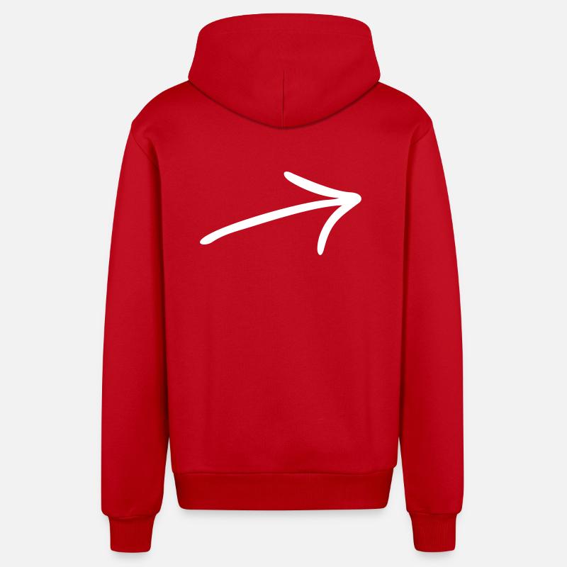 flèche - Veste à capuche bio décontractée fabriquée en UE - rouge