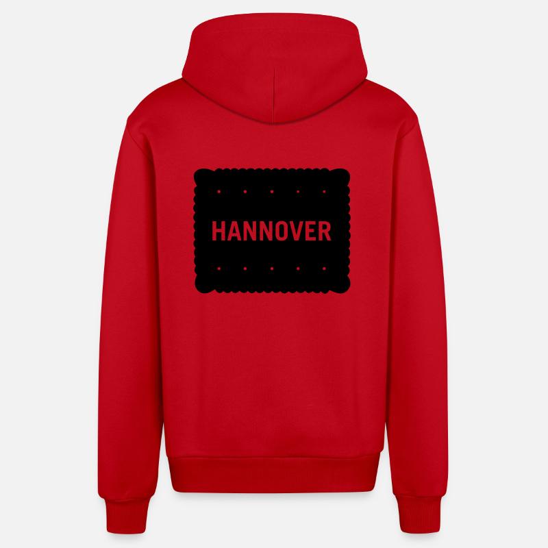 biscuits Hanovre - Veste à capuche bio décontractée fabriquée en UE - rouge