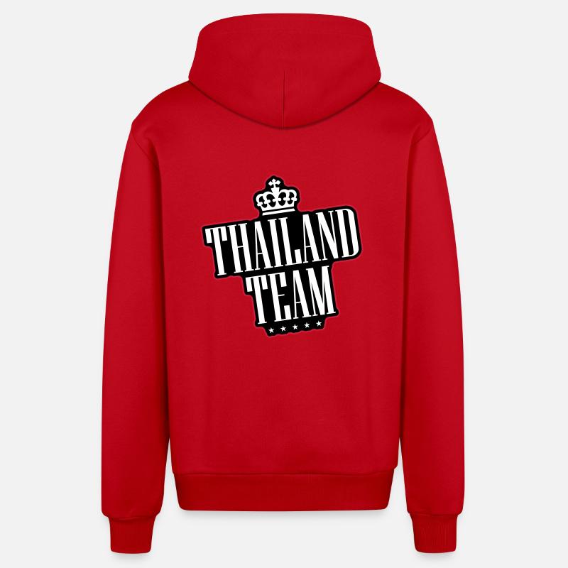 Équipe de Thaïlande - Veste à capuche bio décontractée fabriquée en UE - rouge