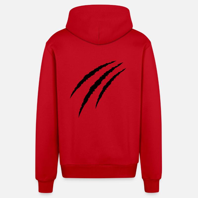 griffe - Veste à capuche bio décontractée fabriquée en UE - rouge