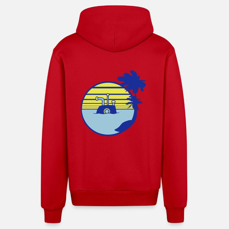 Plongée sous-marine Bateau sous-marin - Veste à capuche bio décontractée fabriquée en UE - rouge