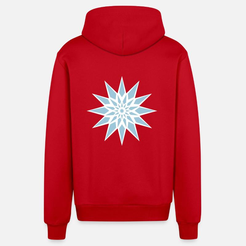 Cristal de glace étoilée - Veste à capuche bio décontractée fabriquée en UE - rouge