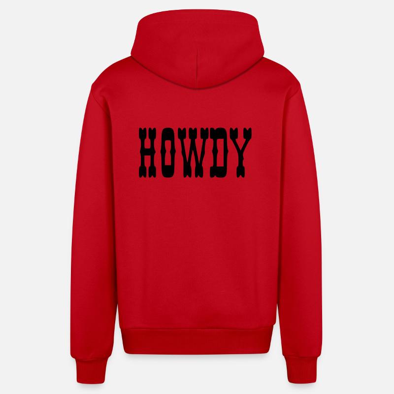 Howdy - Veste à capuche bio décontractée fabriquée en UE - rouge