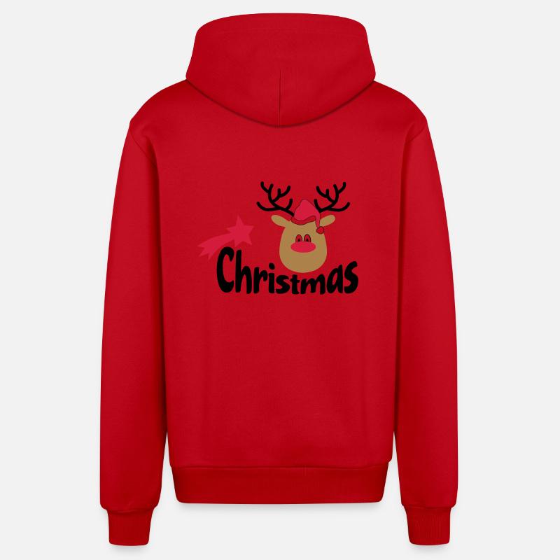 Weihnachten - Organic Relaxed Kapuzenjacke Made in EU - Rot