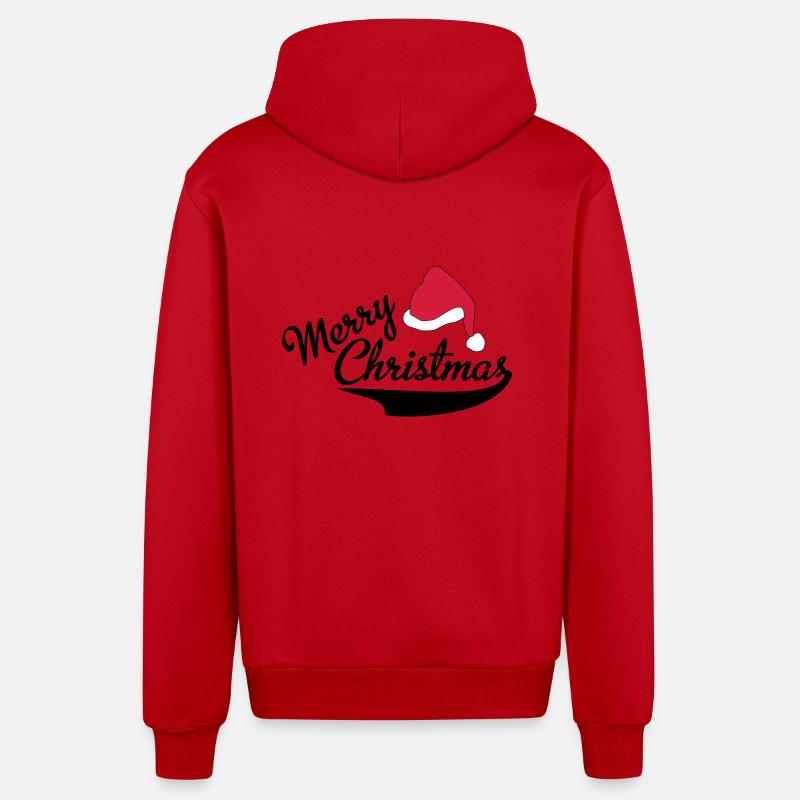 Noël - Veste à capuche bio décontractée fabriquée en UE - rouge
