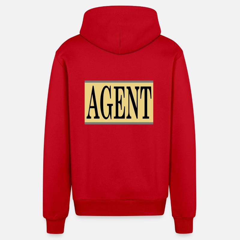 agent - Veste à capuche bio décontractée fabriquée en UE - rouge
