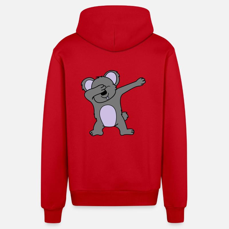 koala dabbing 02 - Organic Relaxed Kapuzenjacke Made in EU - Rot