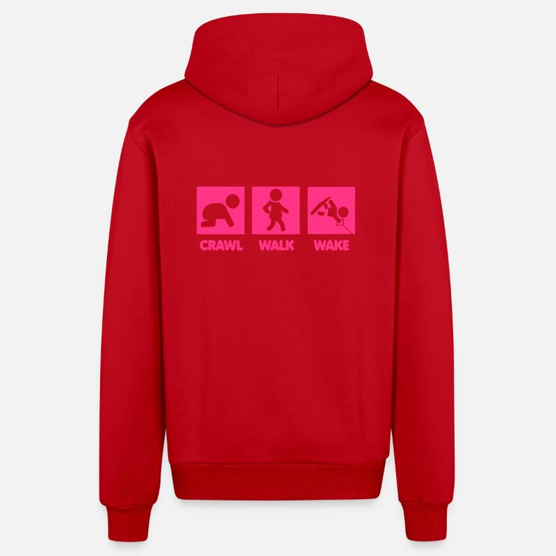 wakeboard bébé - Veste à capuche bio décontractée fabriquée en UE - rouge