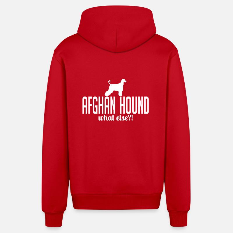 AFGHANE HOUND what else - Veste à capuche bio décontractée fabriquée en UE - rouge