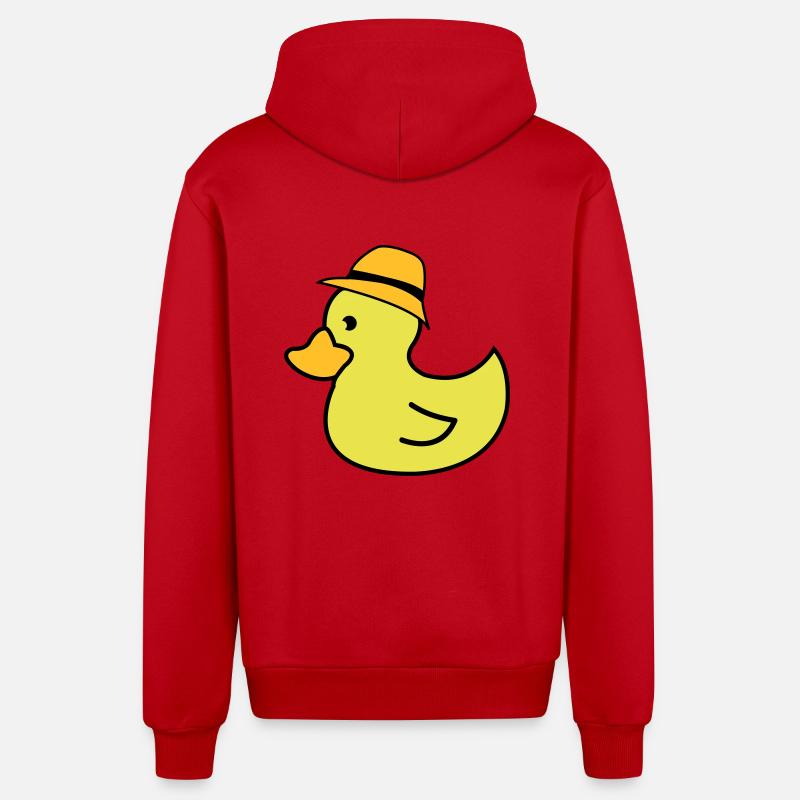 Chapeau de canard - Veste à capuche bio décontractée fabriquée en UE - rouge