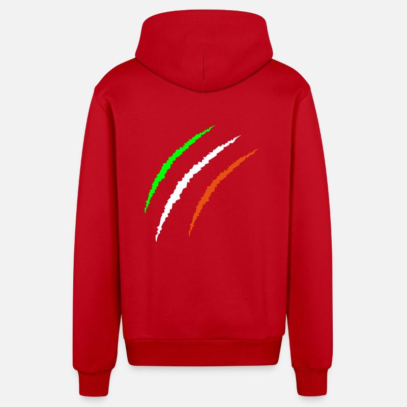 Griffes Irlande - Veste à capuche bio décontractée fabriquée en UE - rouge
