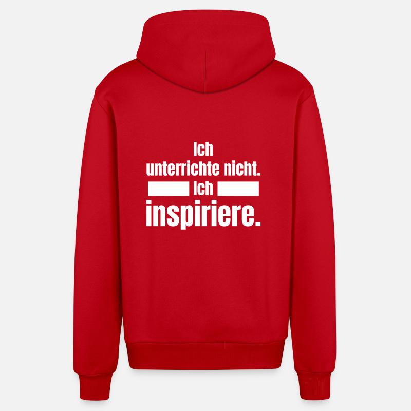 Je n’enseigne pas. J’inspire. - Veste à capuche bio décontractée fabriquée en UE - rouge