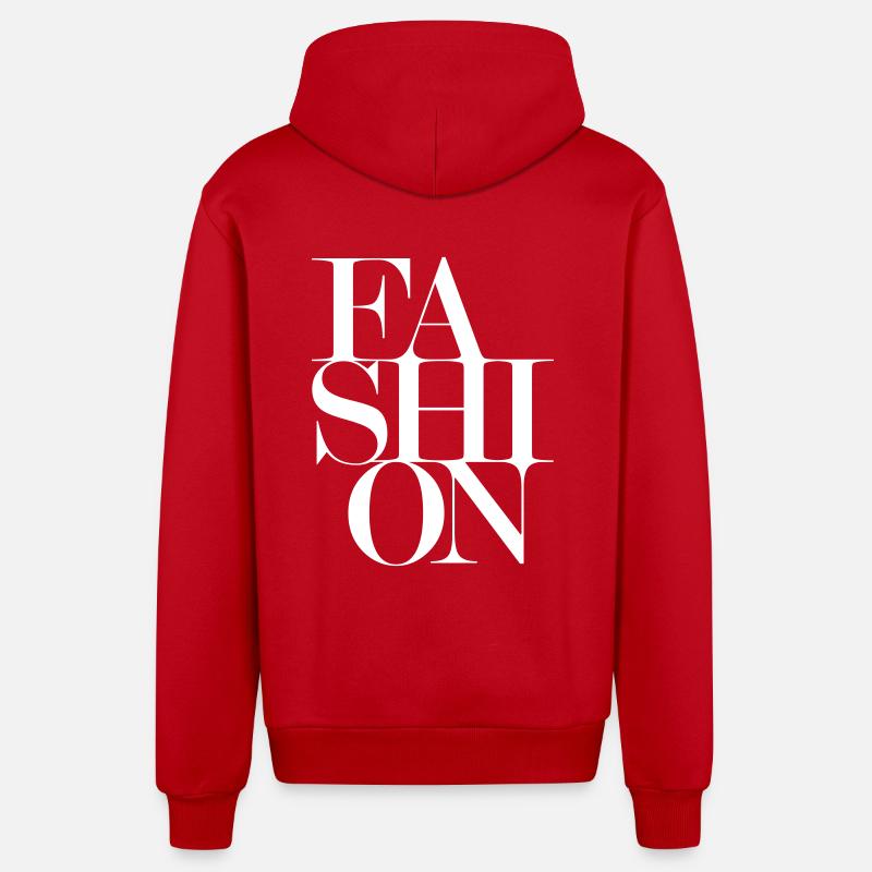 FASHION design - Organic Relaxed Hooded Jacket Made in EU - red