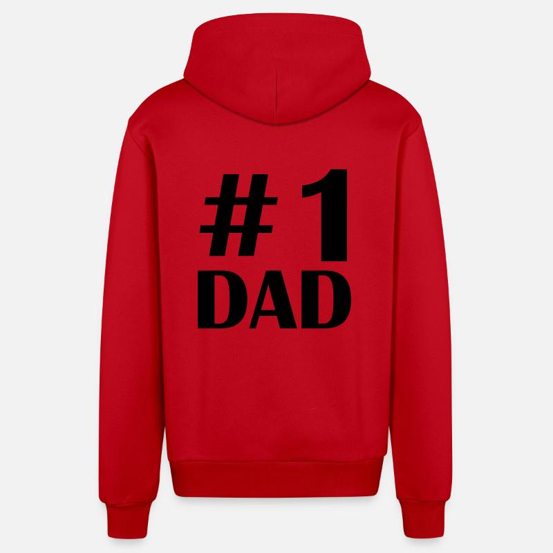1 dad - Organic Relaxed Hooded Jacket Made in EU - red