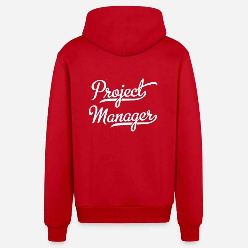 Project Manager - Organic Relaxed Kapuzenjacke Made in EU - Rot