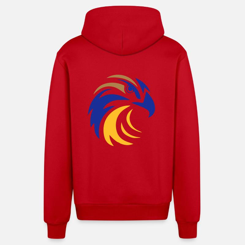 Tête d'aigle aigle - Veste à capuche bio décontractée fabriquée en UE - rouge