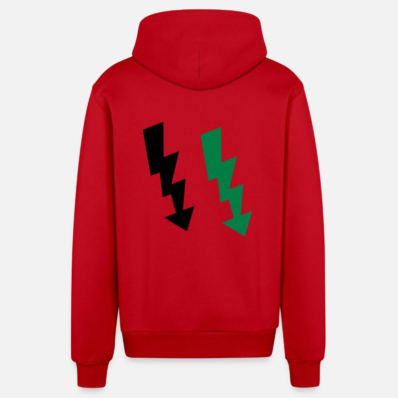 Éclairs Symbole 2 - Veste à capuche bio décontractée fabriquée en UE - rouge