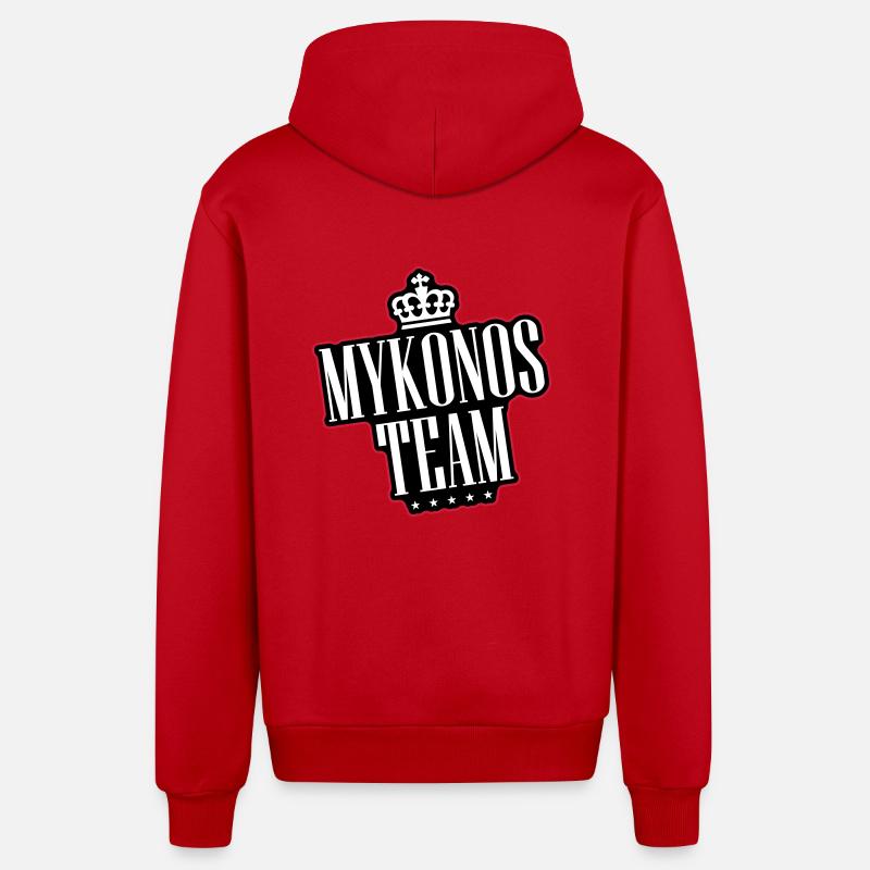 L’équipe de Mykonos - Veste à capuche bio décontractée fabriquée en UE - rouge
