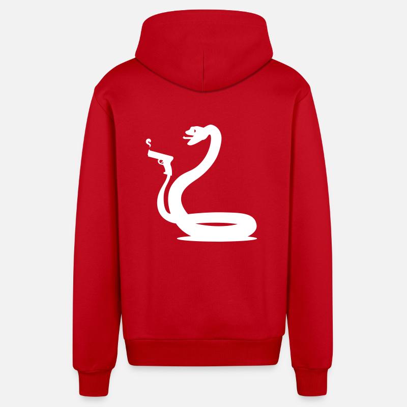 drôle de serpent - Veste à capuche bio décontractée fabriquée en UE - rouge
