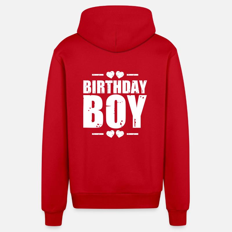 Garçon d’anniversaire disant - Veste à capuche bio décontractée fabriquée en UE - rouge