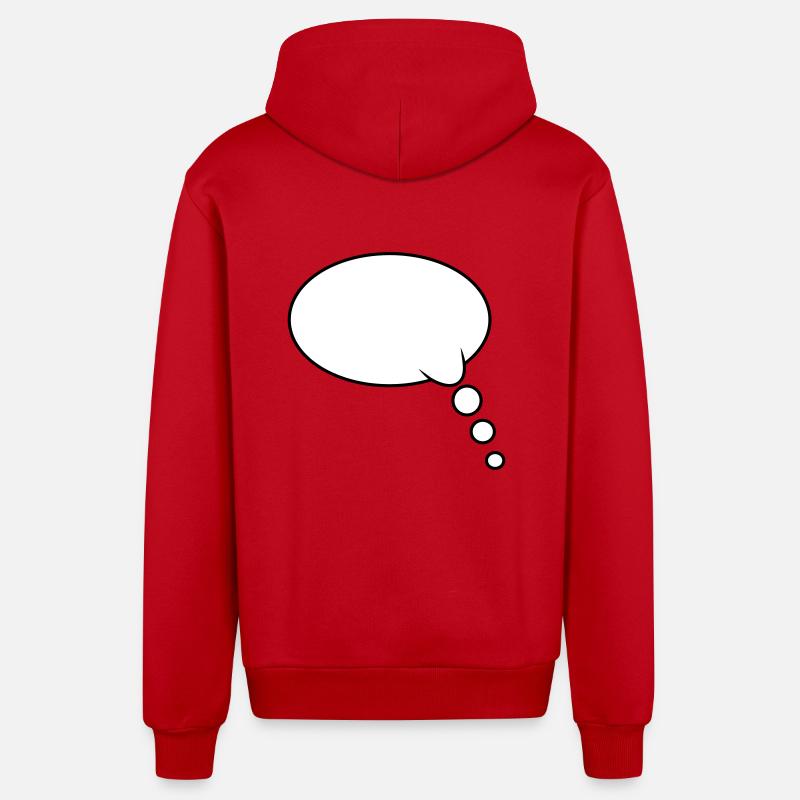 Pensée : Bubble Design - Veste à capuche bio décontractée fabriquée en UE - rouge