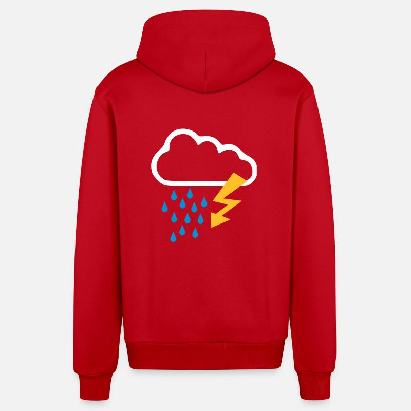 Orage - Temps - Flash - Veste à capuche bio décontractée fabriquée en UE - rouge