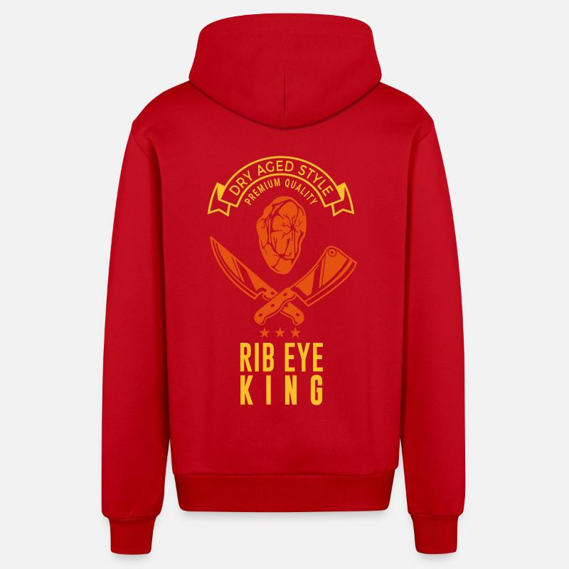 Roi des yeux de côtes - Veste à capuche bio décontractée fabriquée en UE - rouge