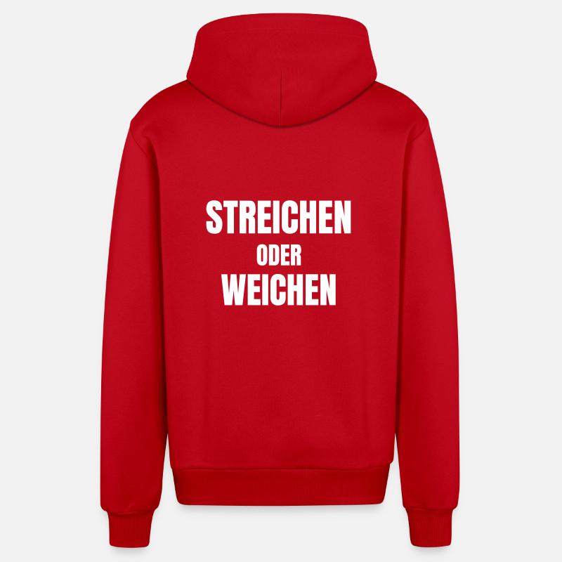Steichen oder weichen! - Organic Relaxed Hooded Jacket Made in EU - red