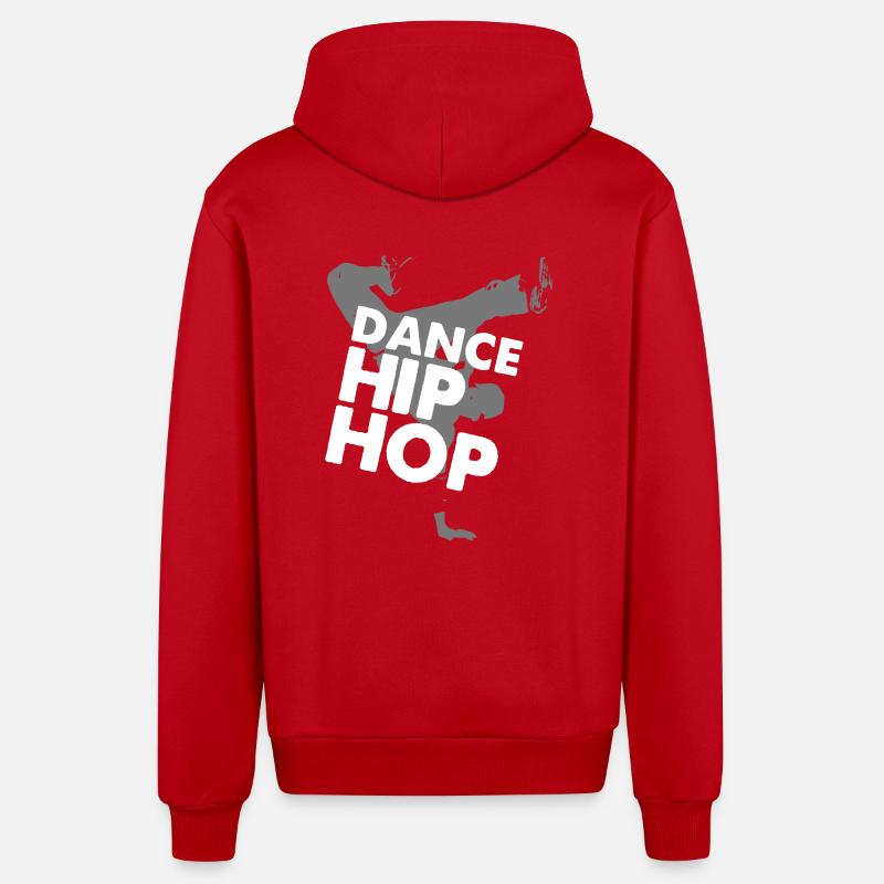 danse HIPHOP - Veste à capuche bio décontractée fabriquée en UE - rouge