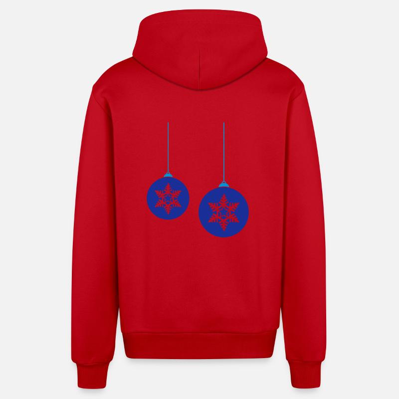 Boules de Noël star - Veste à capuche bio décontractée fabriquée en UE - rouge