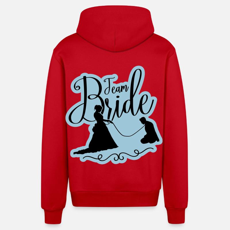 Team Bride Wedding Hen - Organic Relaxed Hooded Jacket Made in EU - red
