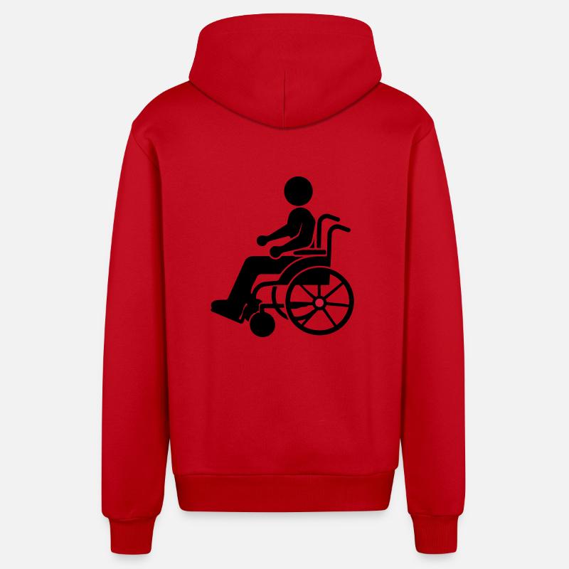 Rollstuhl Eingeschränkt - Organic Relaxed Kapuzenjacke Made in EU - Rot