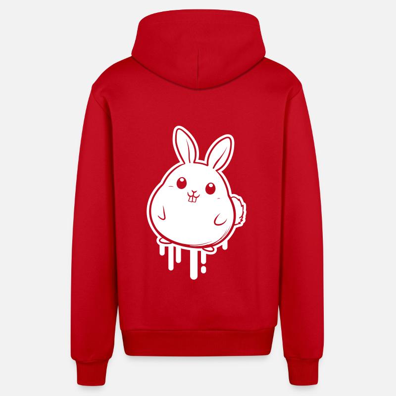 Lapin Drôle Pâques Mignon - Veste à capuche bio décontractée fabriquée en UE - rouge