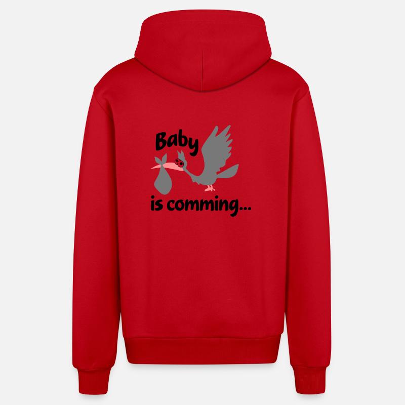 bébé - Veste à capuche bio décontractée fabriquée en UE - rouge