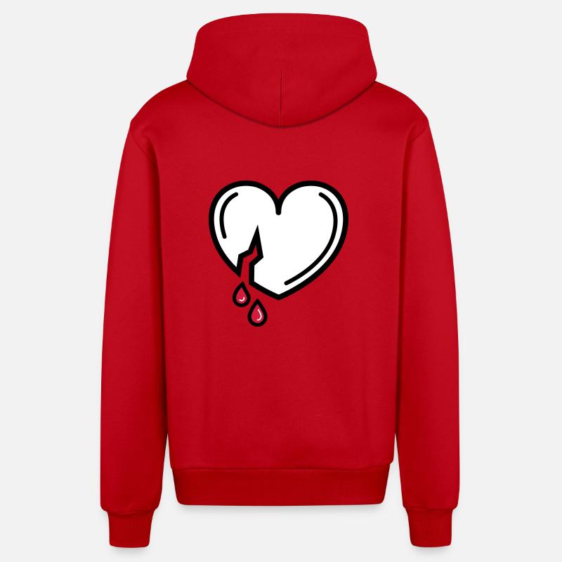 Amour sanglant - Veste à capuche bio décontractée fabriquée en UE - rouge