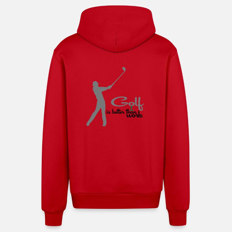 golf - Veste à capuche bio décontractée fabriquée en UE - rouge