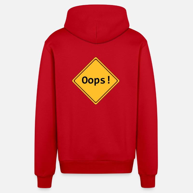 error, oops !, customizable - Organic Relaxed Hooded Jacket Made in EU - red