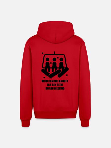 snowboard - Organic Relaxed Hooded Jacket Made in EU - red