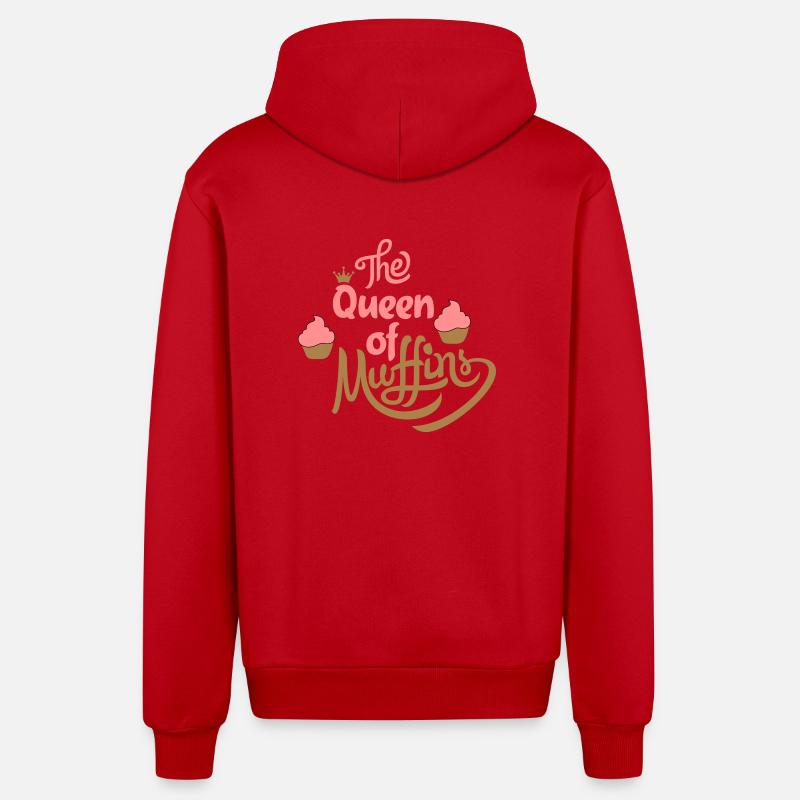 muffins - Veste à capuche bio décontractée fabriquée en UE - rouge