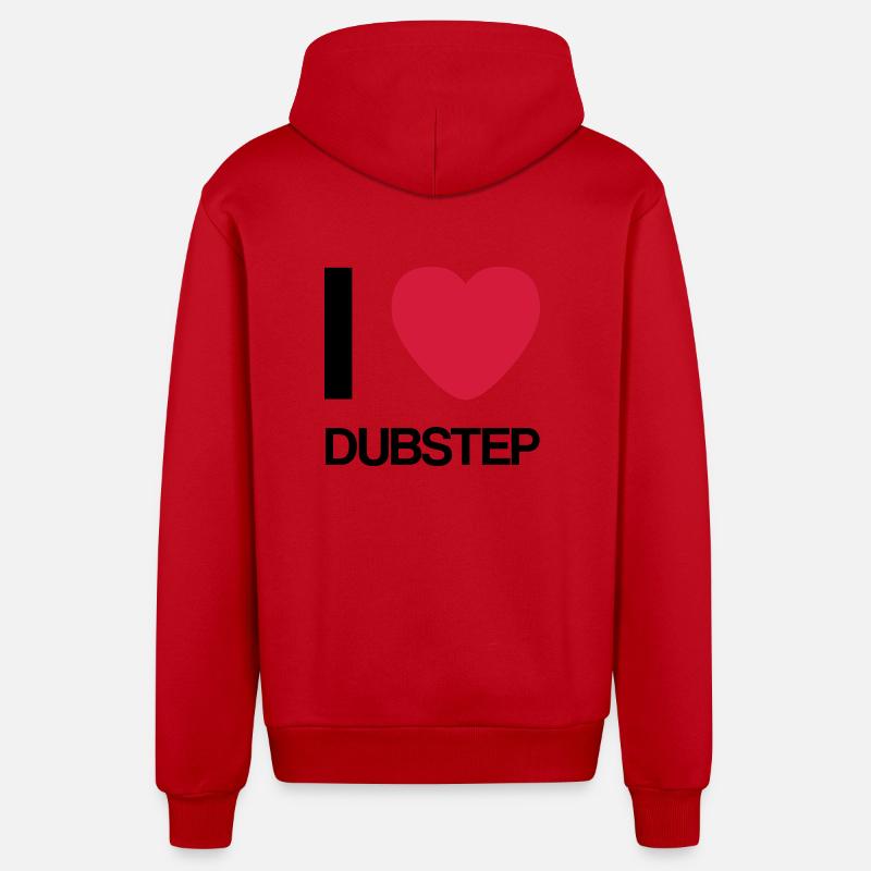 I LOVE DUBSTEP- Geschenk Idee - Organic Relaxed Kapuzenjacke Made in EU - Rot