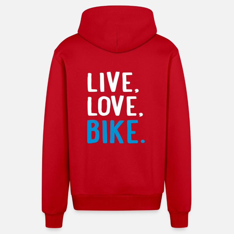 vélo - Veste à capuche bio décontractée fabriquée en UE - rouge