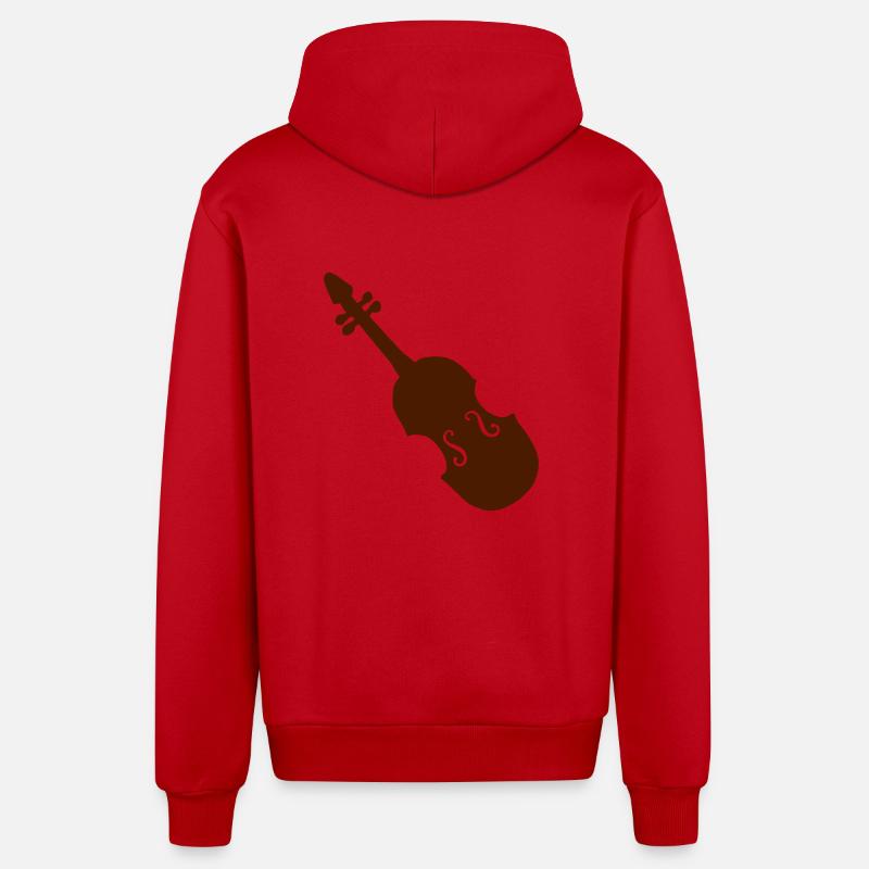 cadeau violon pour les musiciens - Veste à capuche bio décontractée fabriquée en UE - rouge