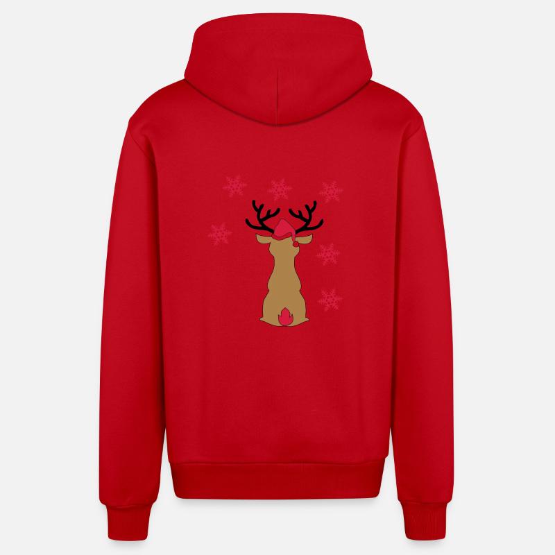 élan - Veste à capuche bio décontractée fabriquée en UE - rouge