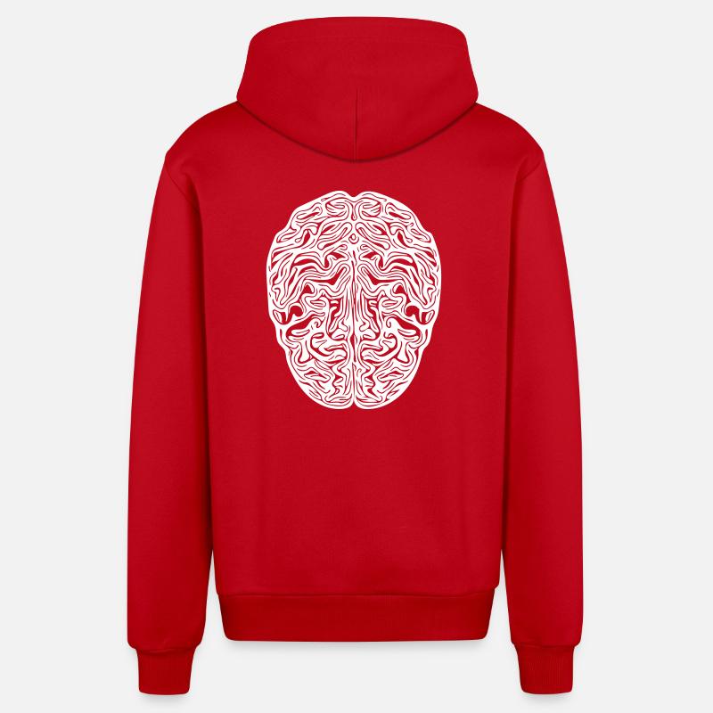 Gehirn - Anatomischer Vector - Organic Relaxed Kapuzenjacke Made in EU - Rot